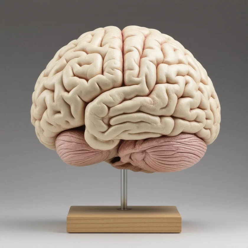 Pus over the brain's surface in pneumococcal meningitis