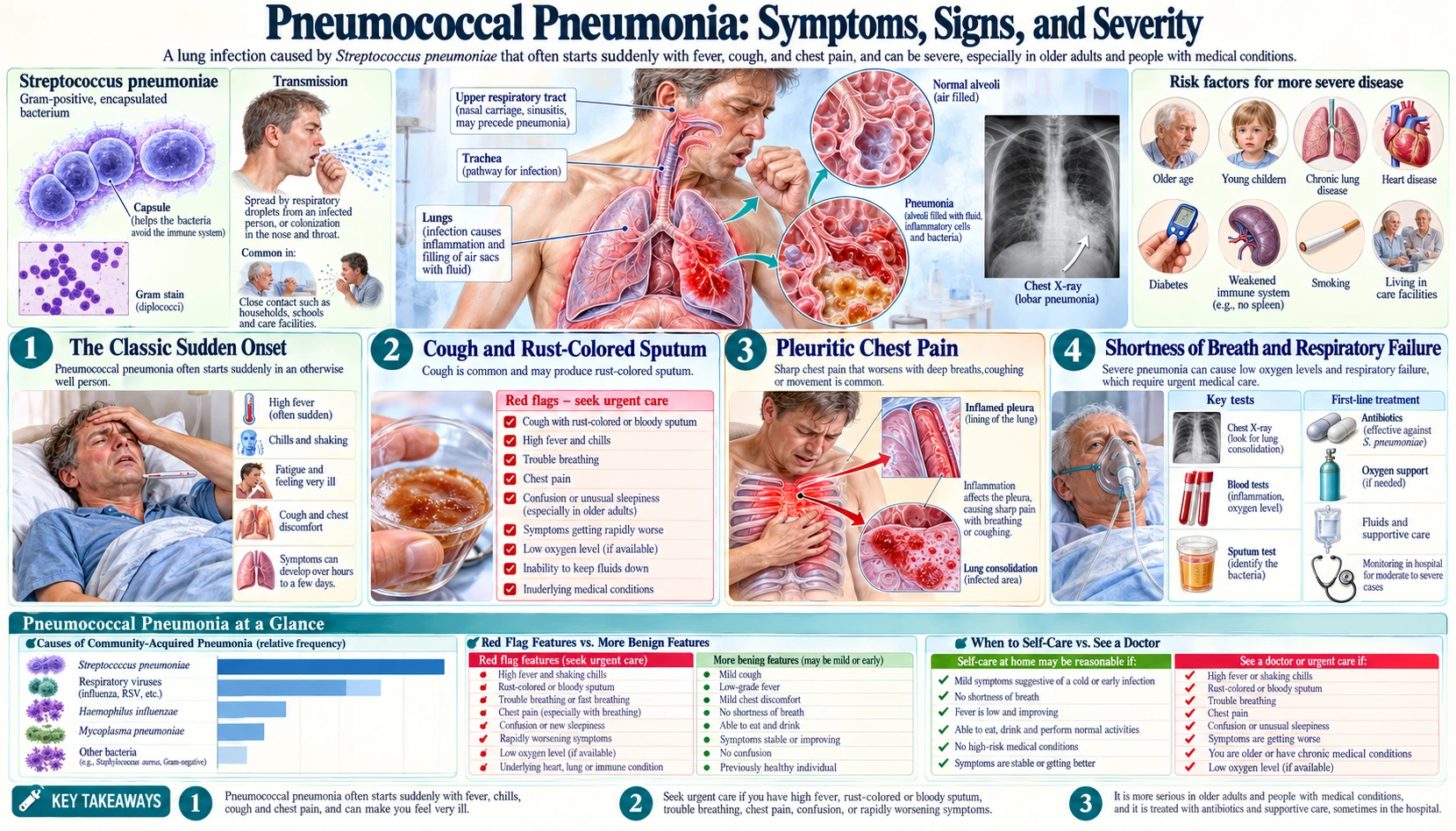 Pneumonia Symptoms and Severity — scientific infographic poster