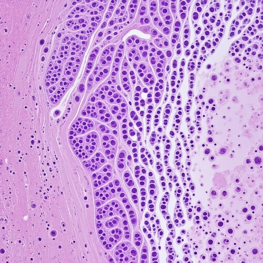 Plasma cells around vessels, a hallmark of syphilis in tissue