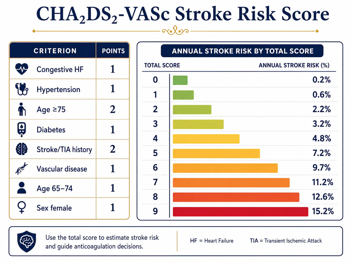AFib CHA2DS2-VASc stroke risk score