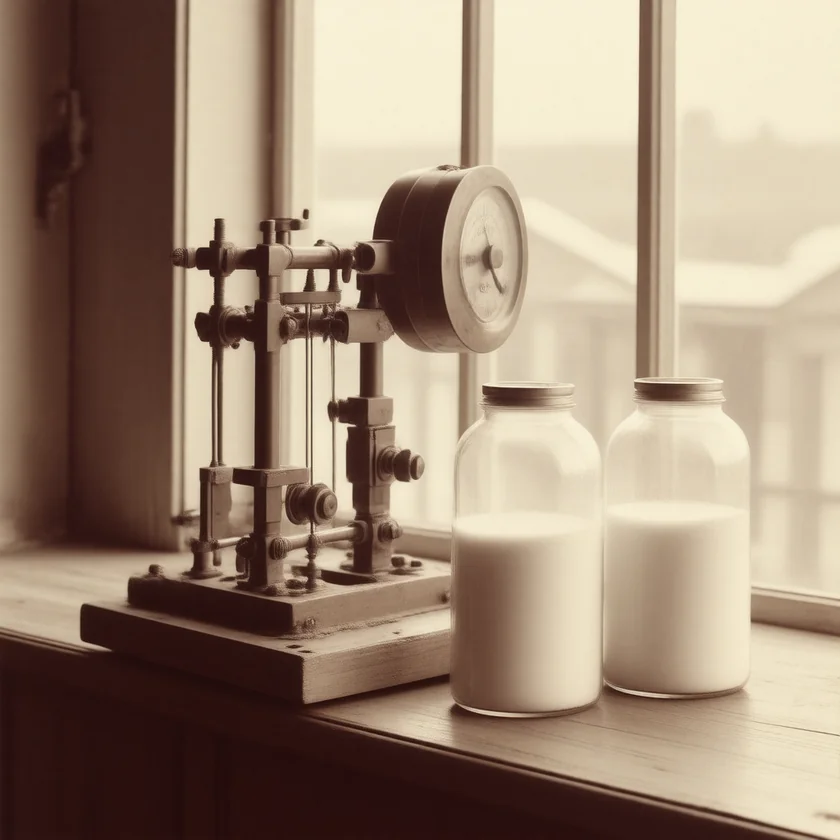 An early string galvanometer with its salt-water electrode jars