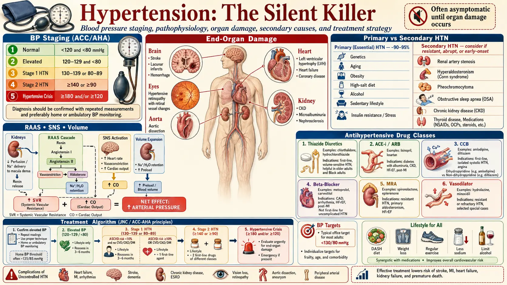 Hypertension — scientific infographic poster