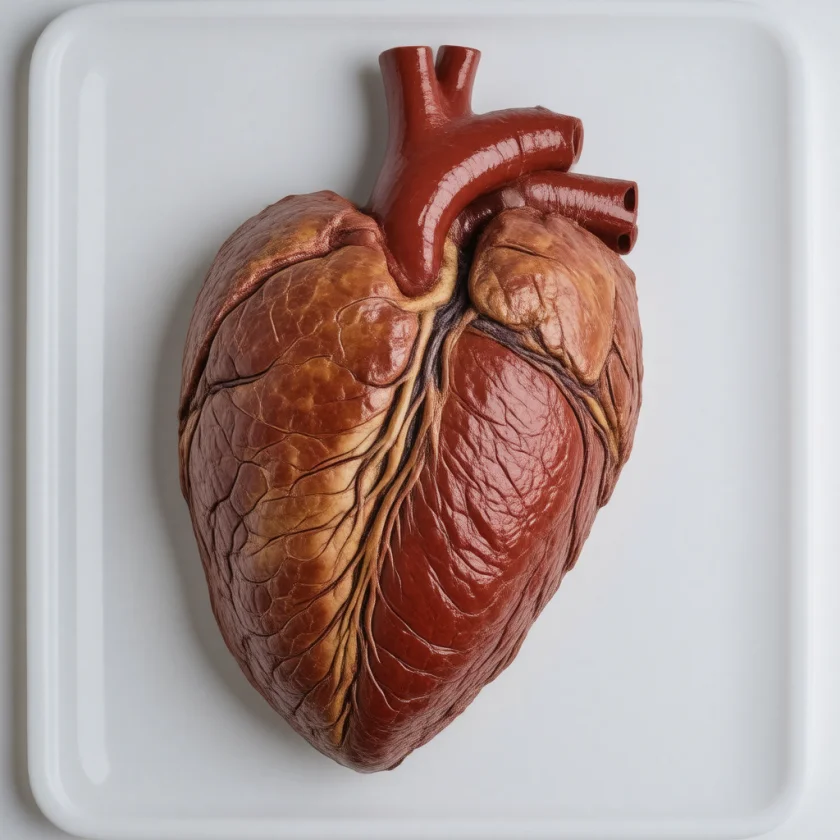 A spongy, non-compacted left ventricle wall