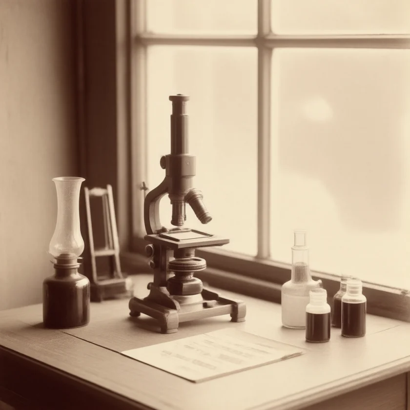 A 19th-century microscope of Virchow's era