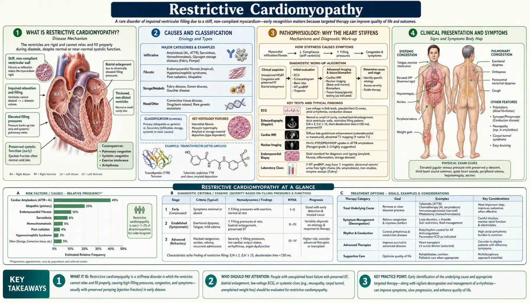 Restrictive Cardiomyopathy — scientific infographic poster