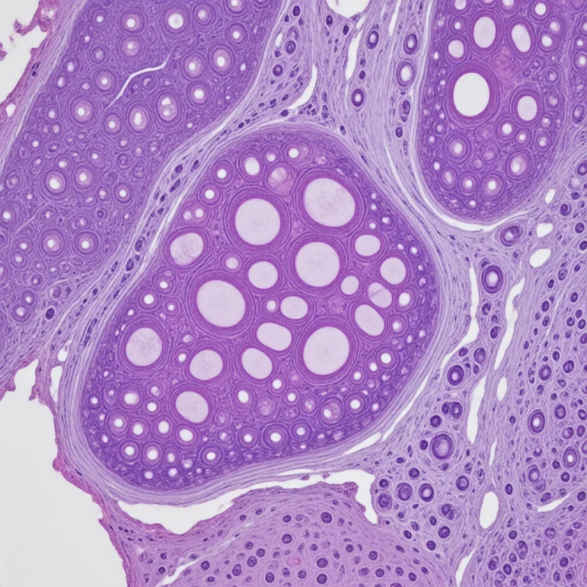 Purkinje fibres, part of the heart's electrical wiring