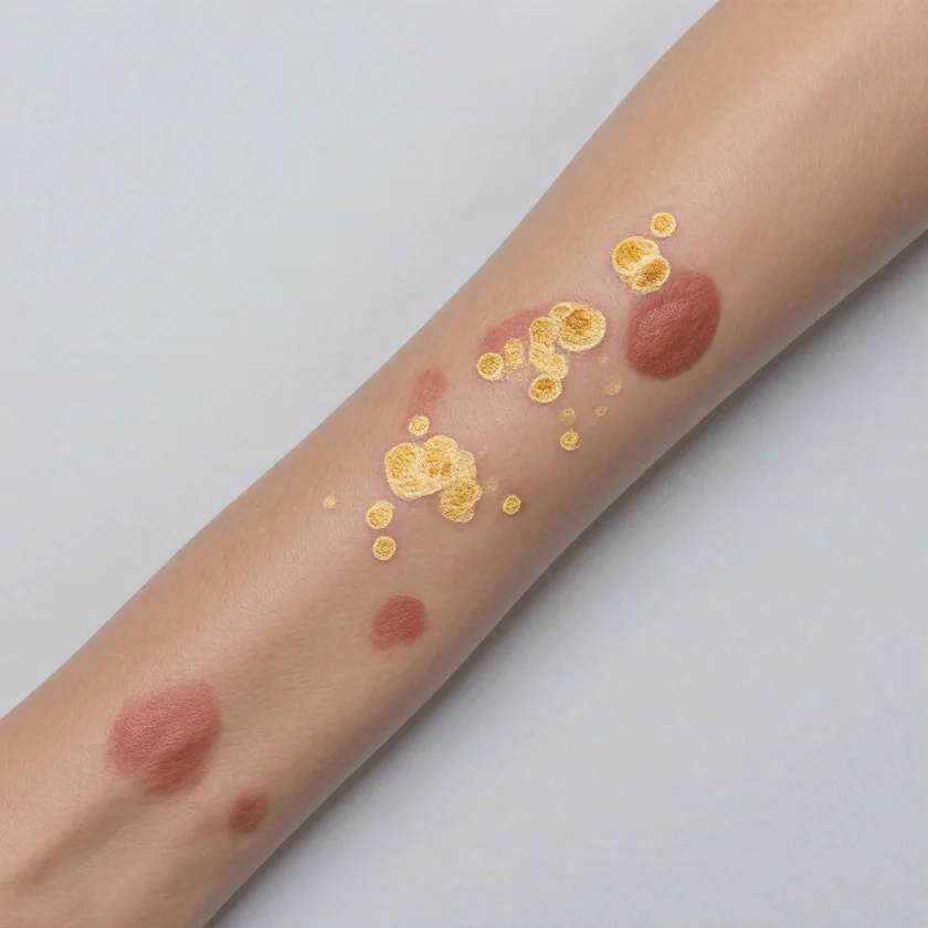 Thicker actinic keratoses with crusty scale