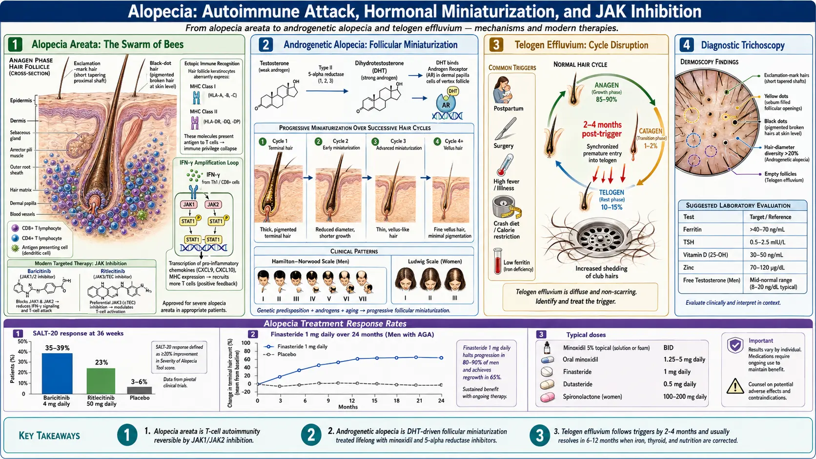 Alopecia — scientific infographic poster