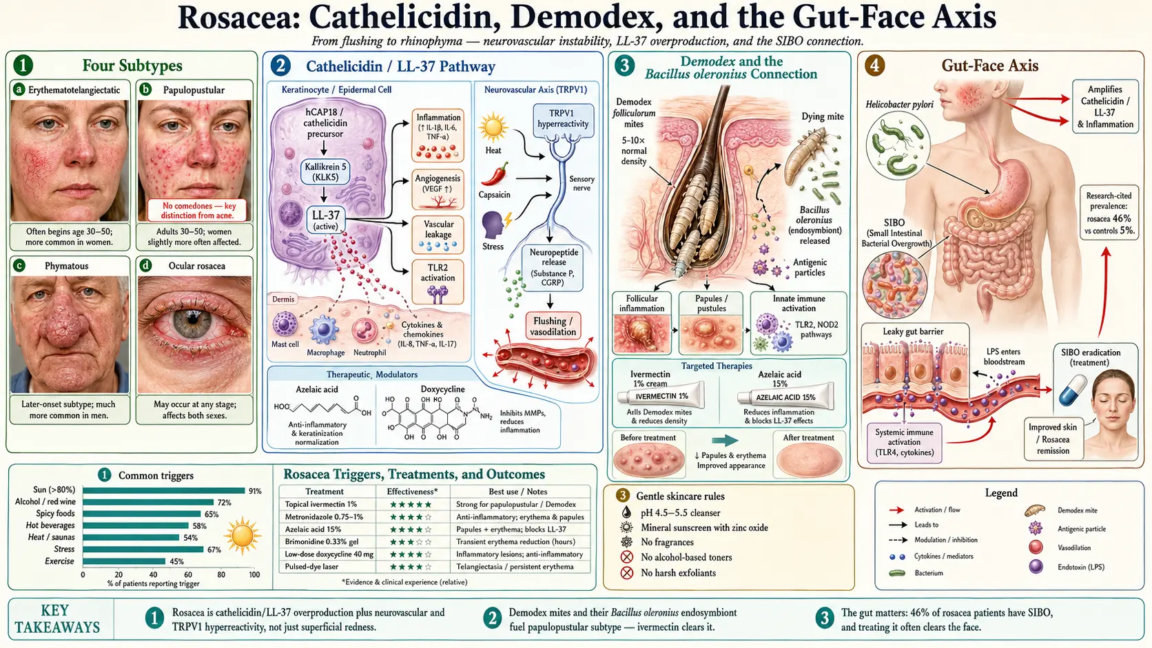 Rosacea — scientific infographic poster