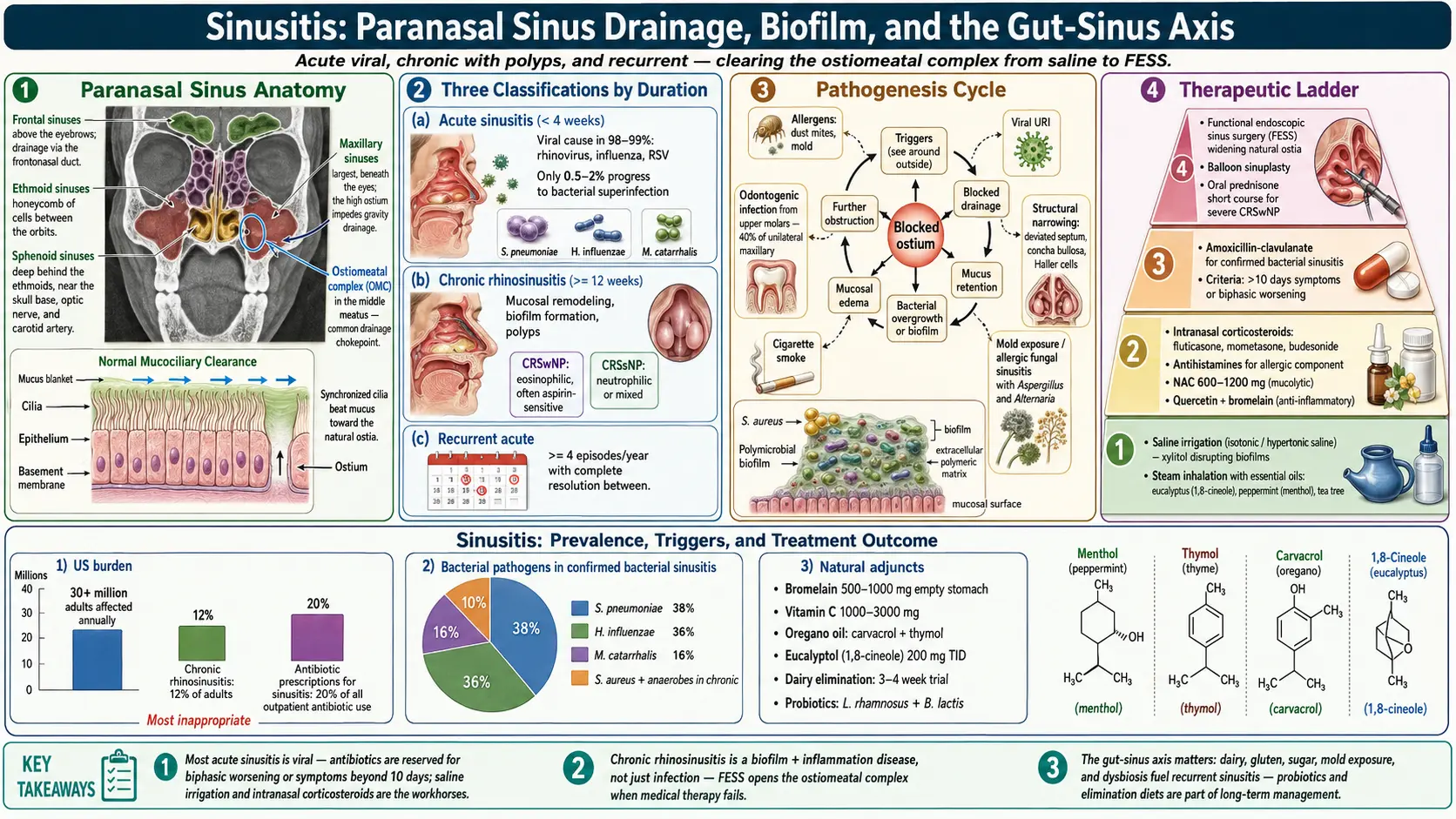 Sinusitis — scientific infographic poster