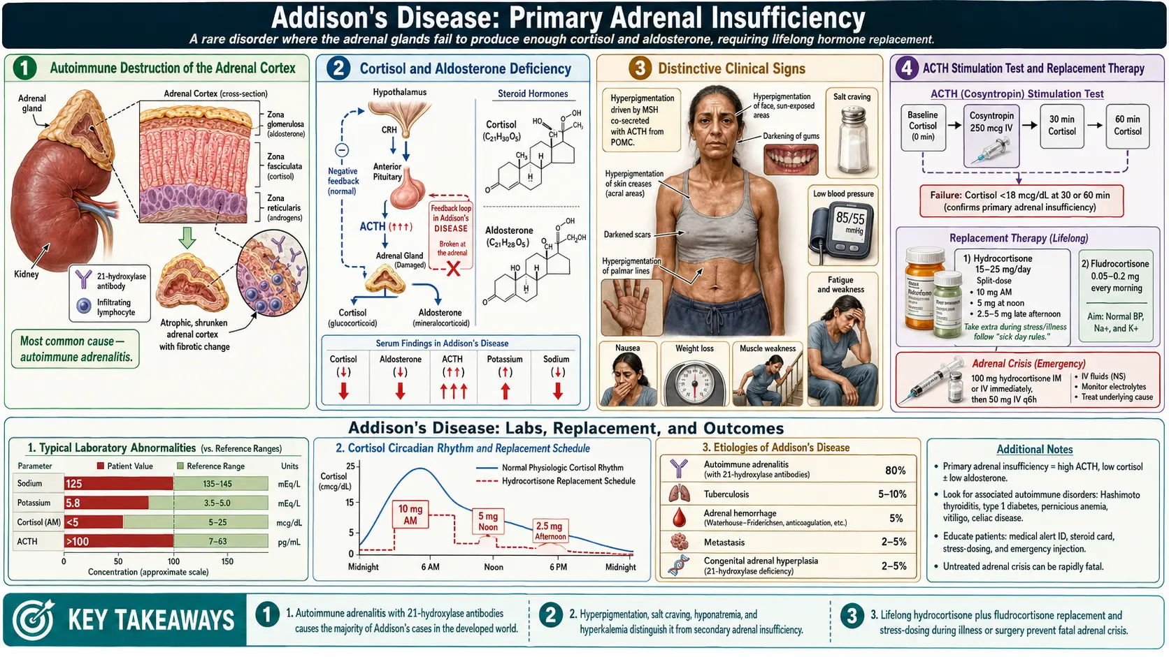 Addison's Disease — scientific infographic poster