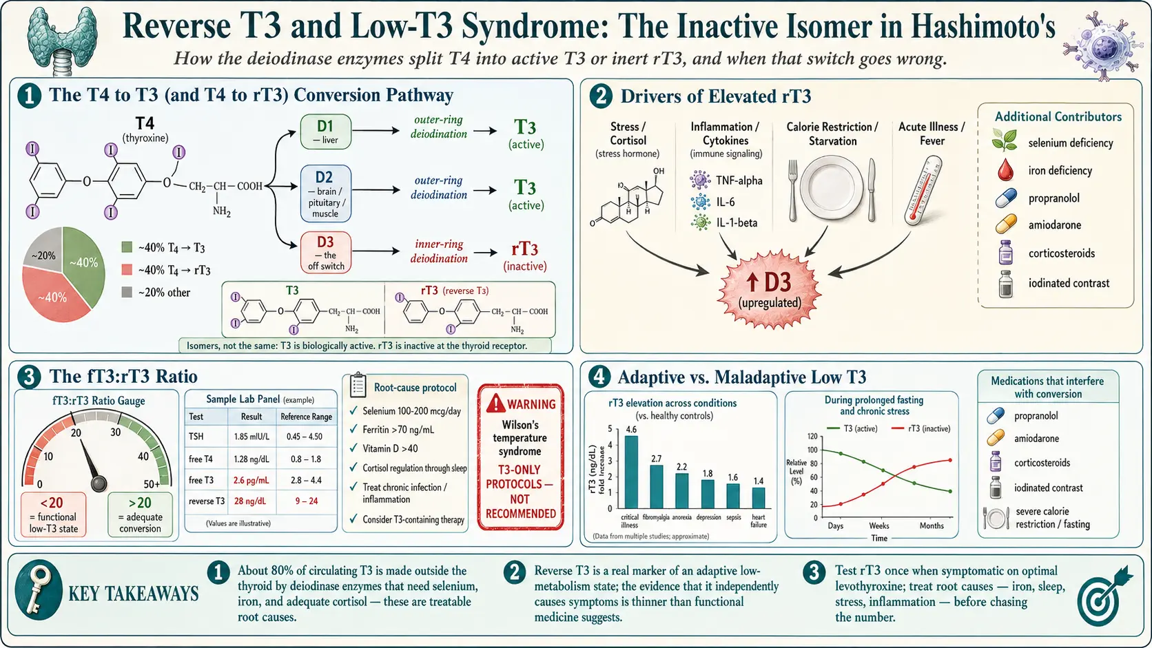 Reverse T3 and Low T3 Syndrome — scientific infographic poster