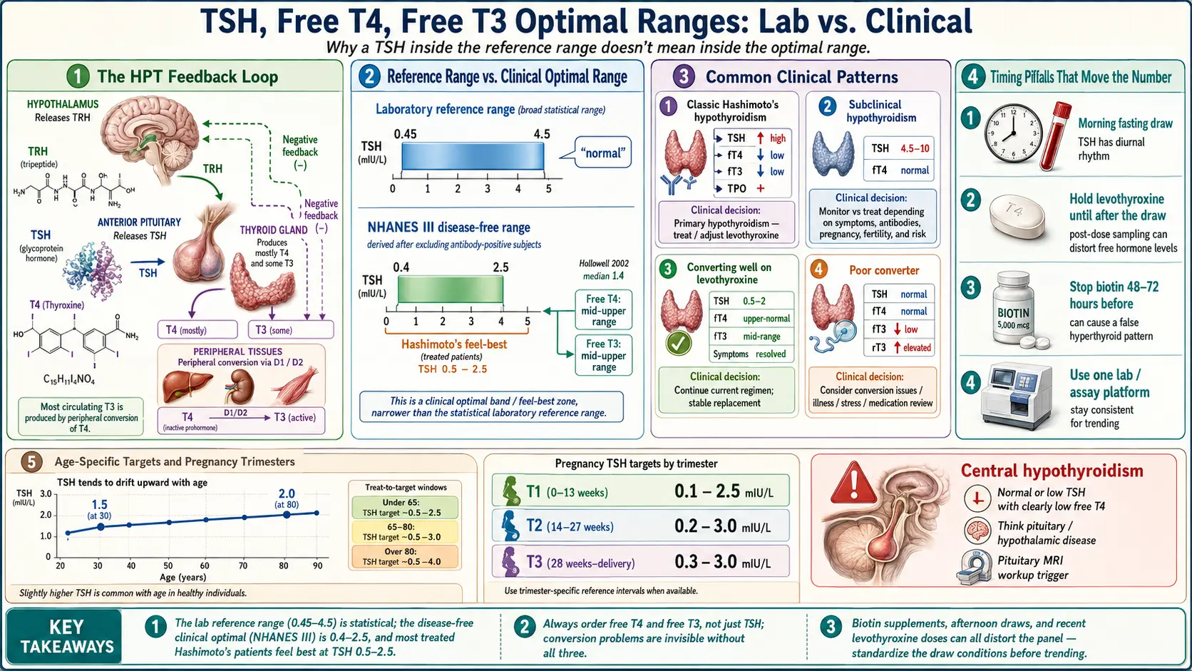 thyroid-stimulating hormone T4 T3 Optimal Ranges — scientific infographic poster
