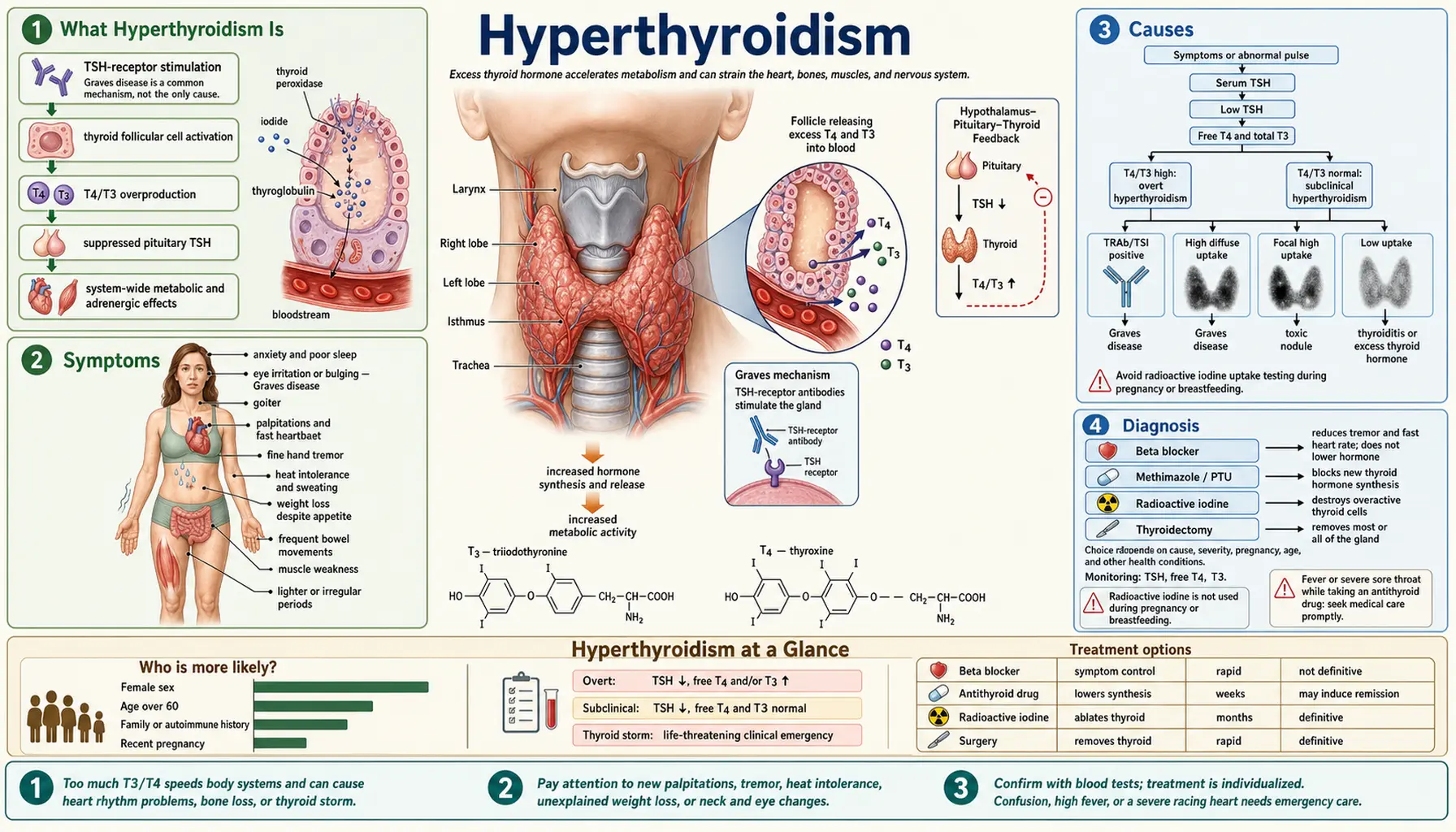 Hyperthyroidism — scientific infographic poster
