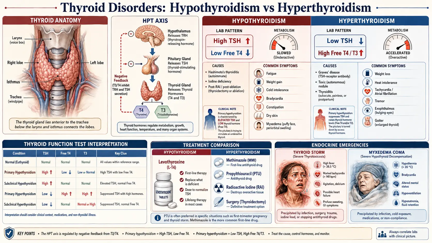 Thyroid Disorders — scientific infographic poster