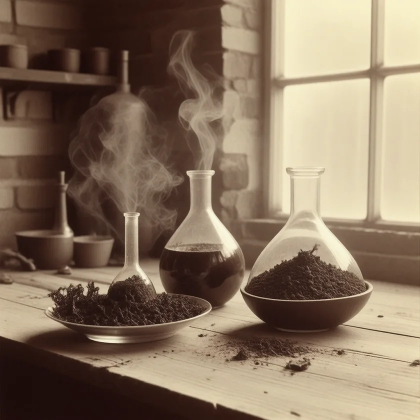 Violet iodine vapour from seaweed ash, discovered in 1811