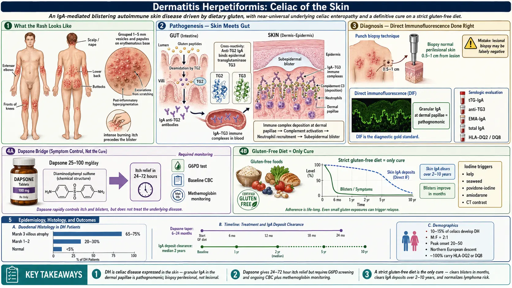 Dermatitis Herpetiformis Celiac of the Skin — scientific infographic poster