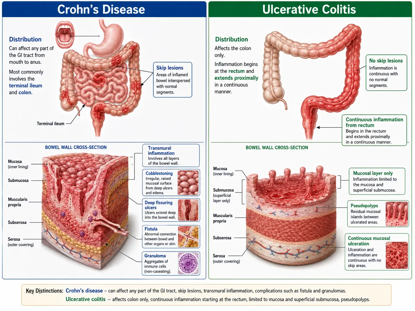Crohns vs UC comparison