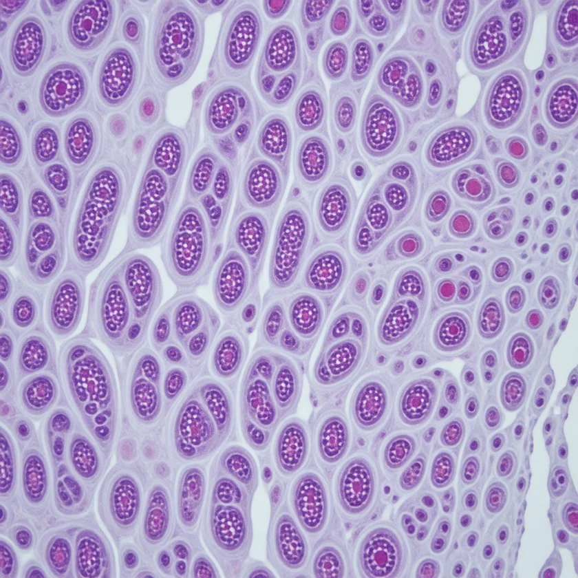 Swollen blood vessels inside hemorrhoid tissue