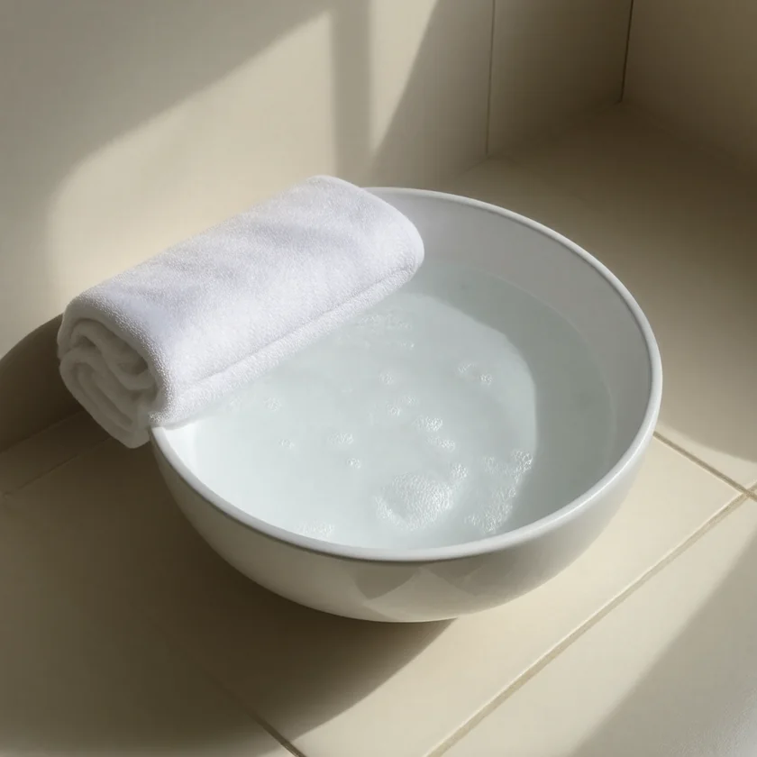 A warm sitz bath, a traditional home measure