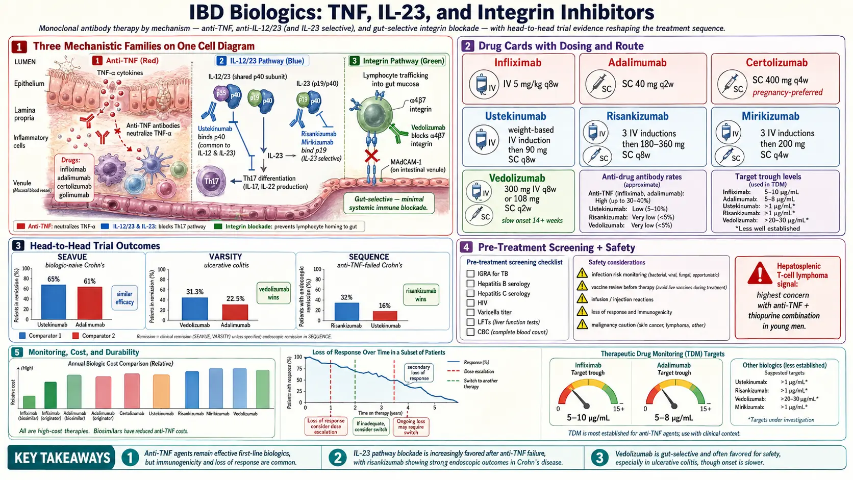 Biologics TNF IL23 Integrin Inhibitors — scientific infographic poster