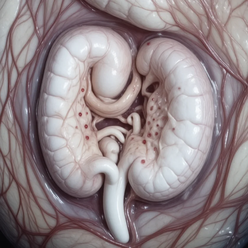 Early ischemic colitis, swollen lining with bleeding spots