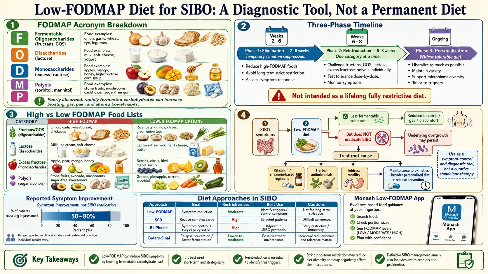 Low FODMAP Diet — scientific infographic poster