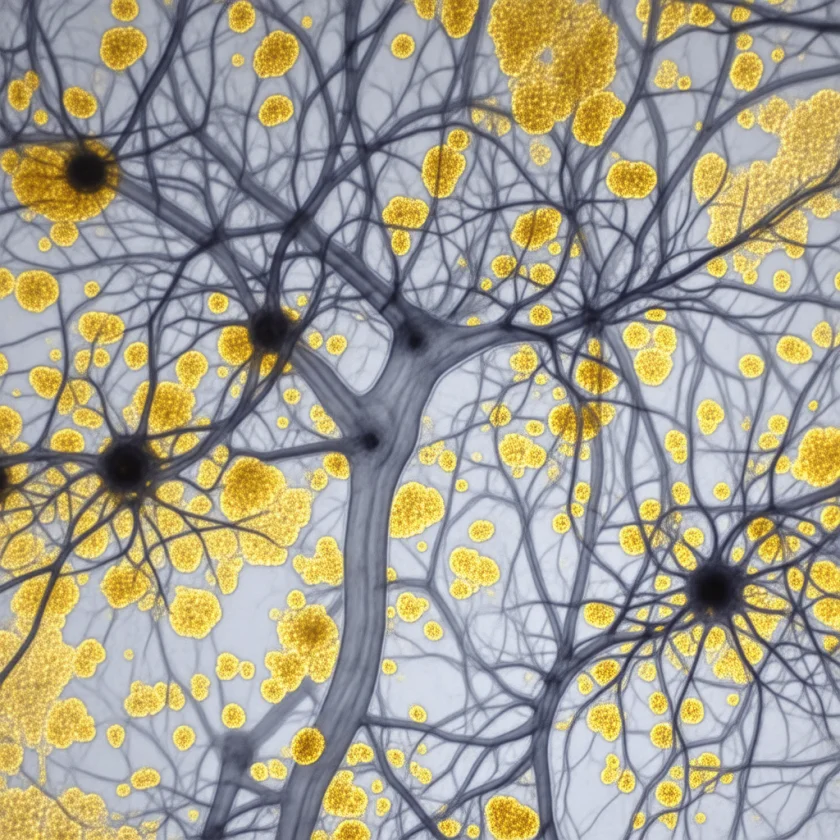 Neurons with long, thin dendritic spines, as in fragile X