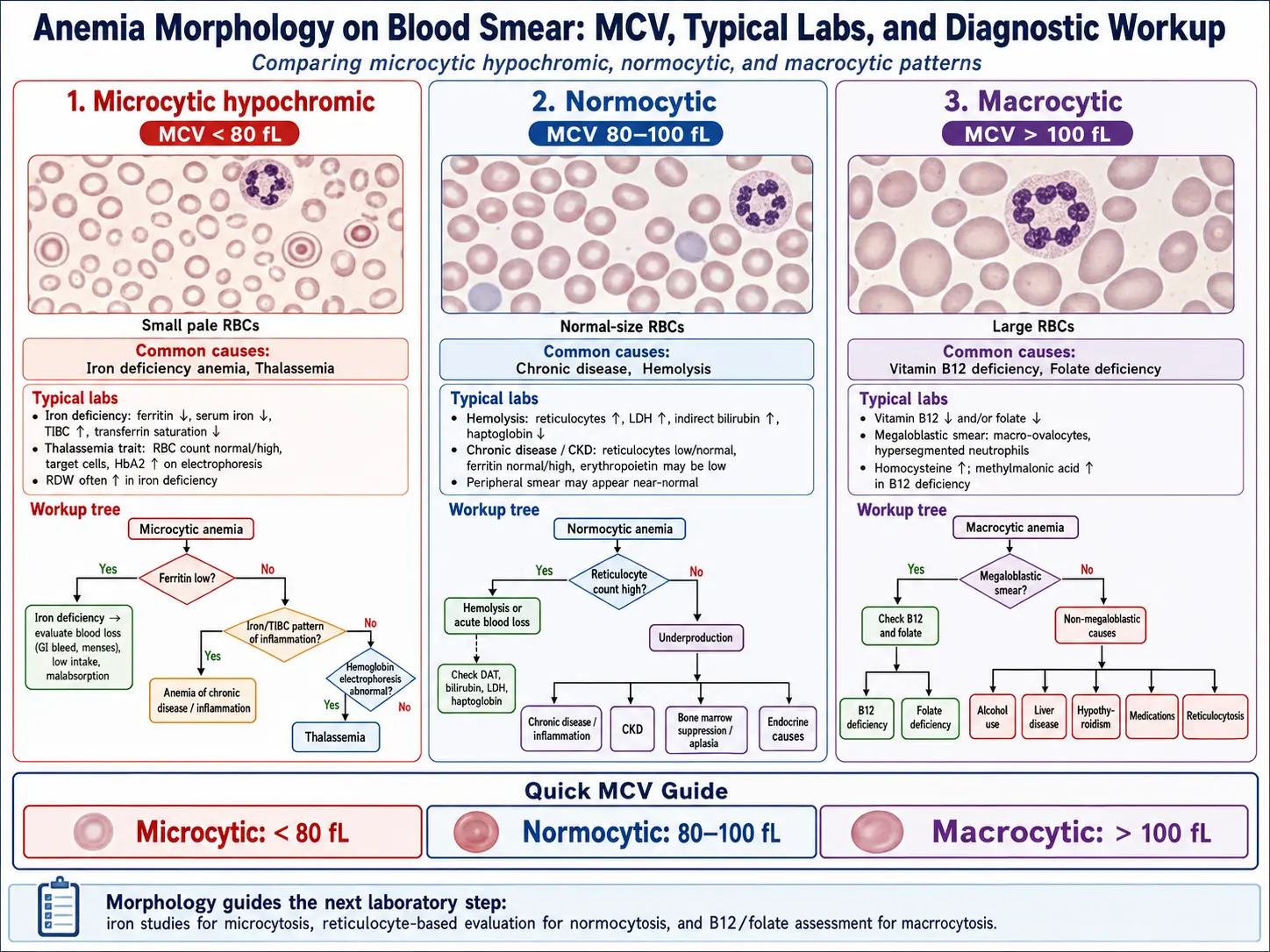 Anemia types comparison