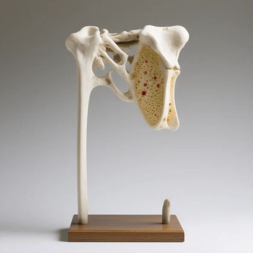Bone model, the red marrow replaced by yellow fat