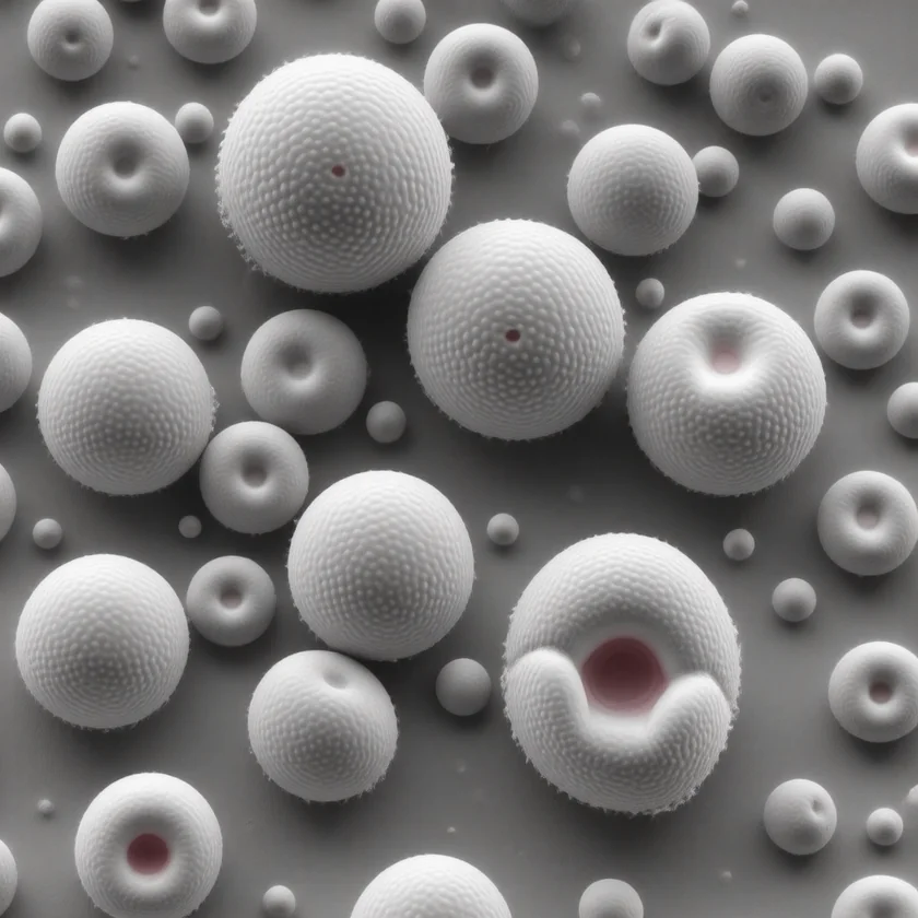 Spherocytes beside normal disc-shaped red cells