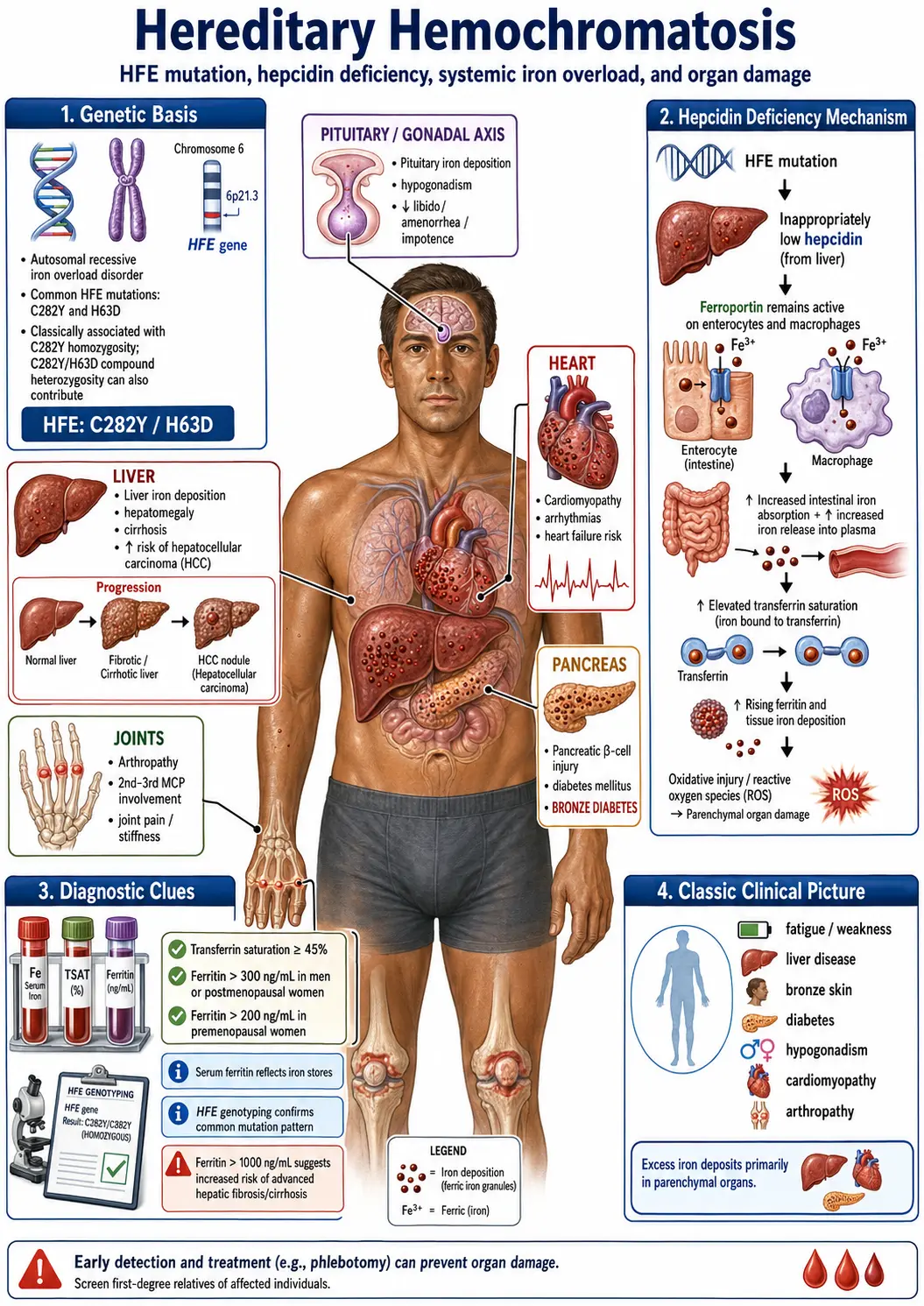 Iron overload organ damage
