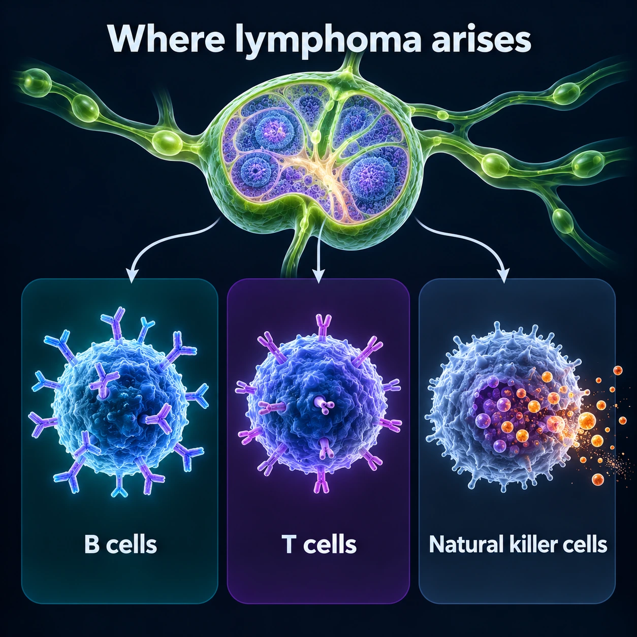 Infographic: B cells, T cells, natural killer cells