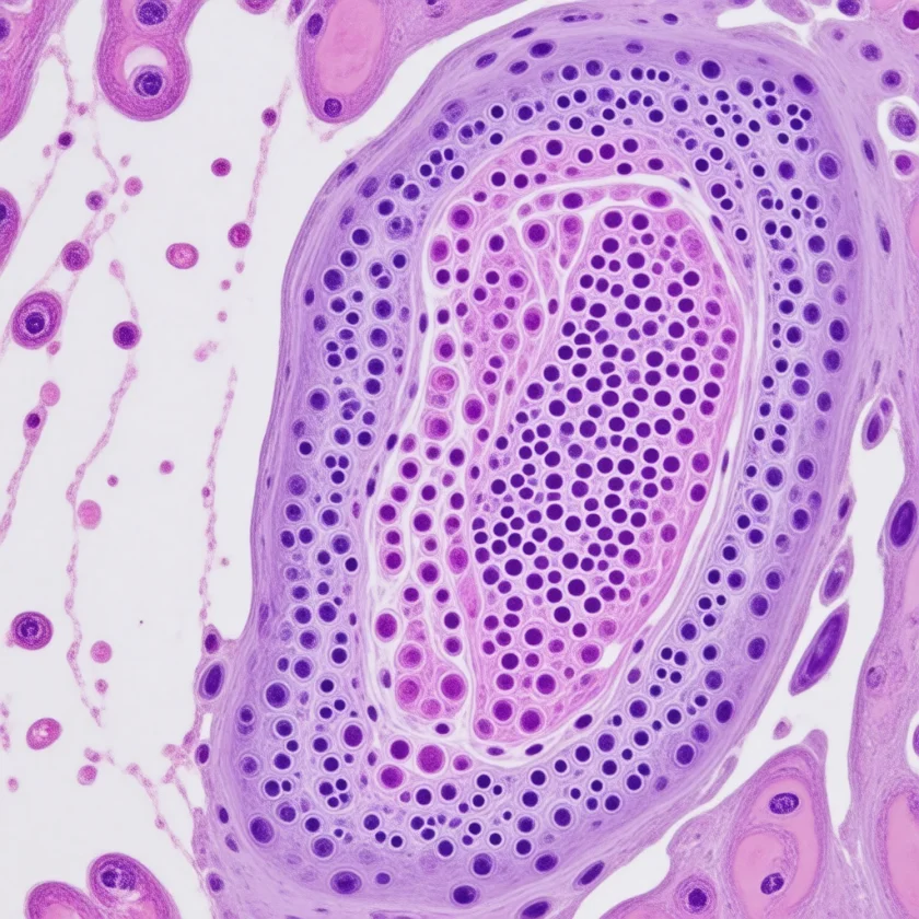 A parasite nest inside heart muscle