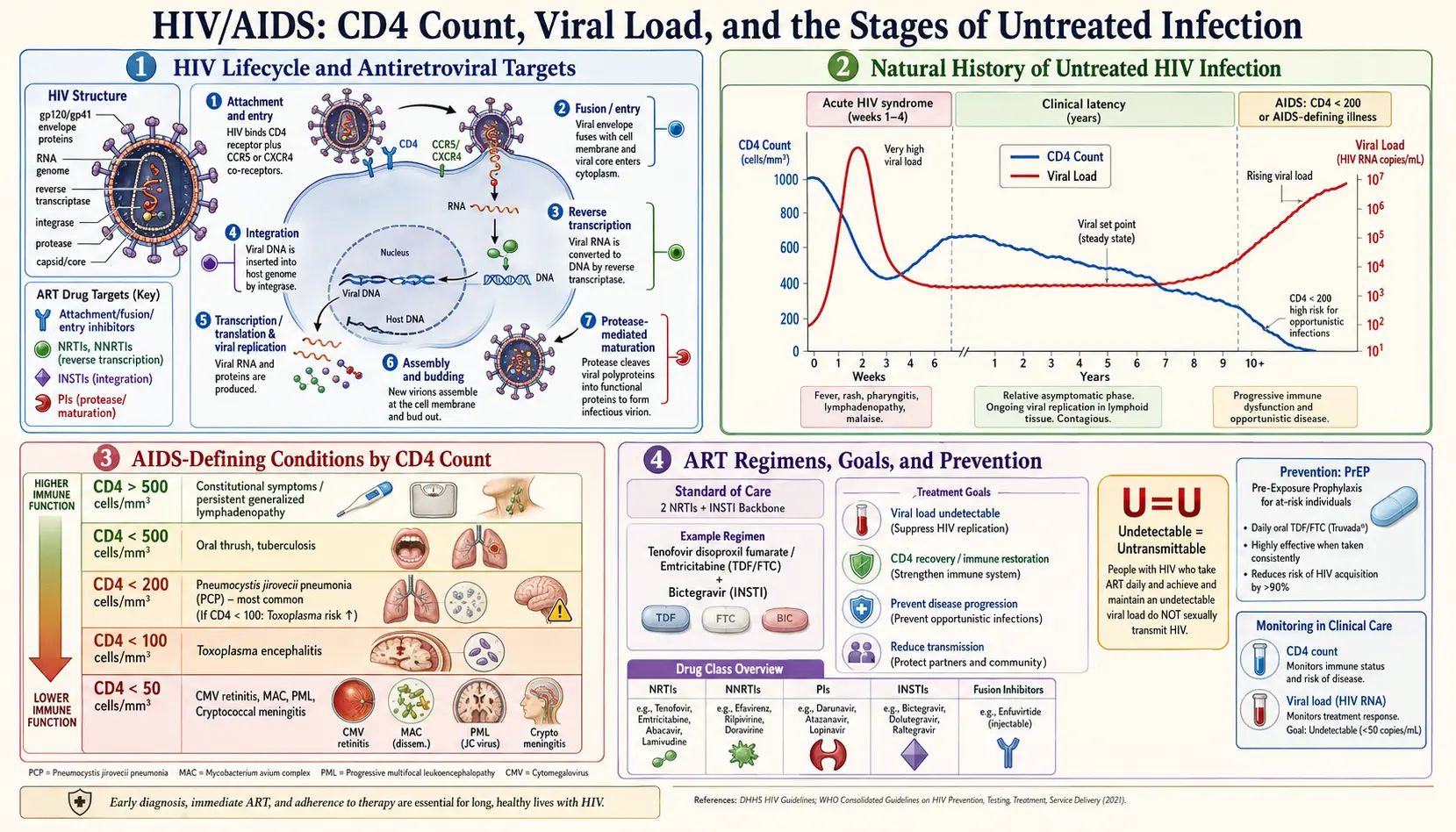 HIV AIDS — scientific infographic poster