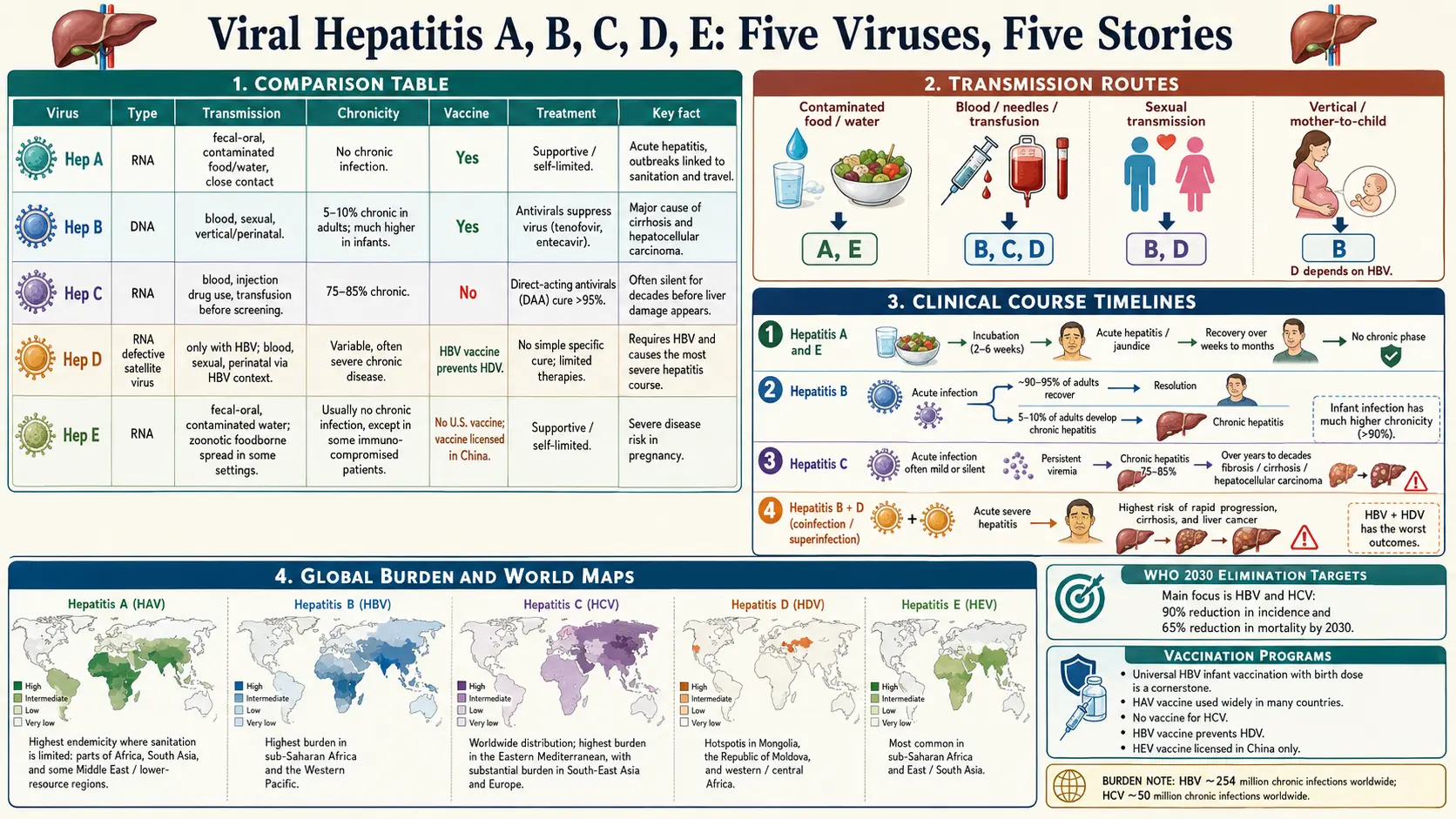 Hepatitis — scientific infographic poster