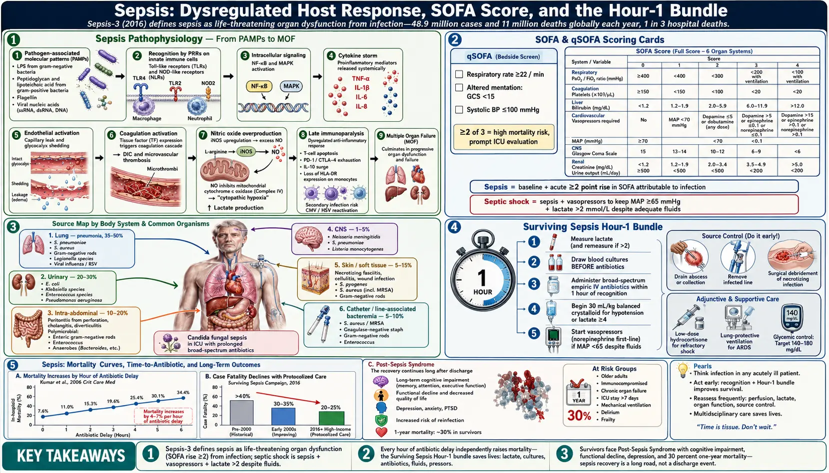 Sepsis — scientific infographic poster