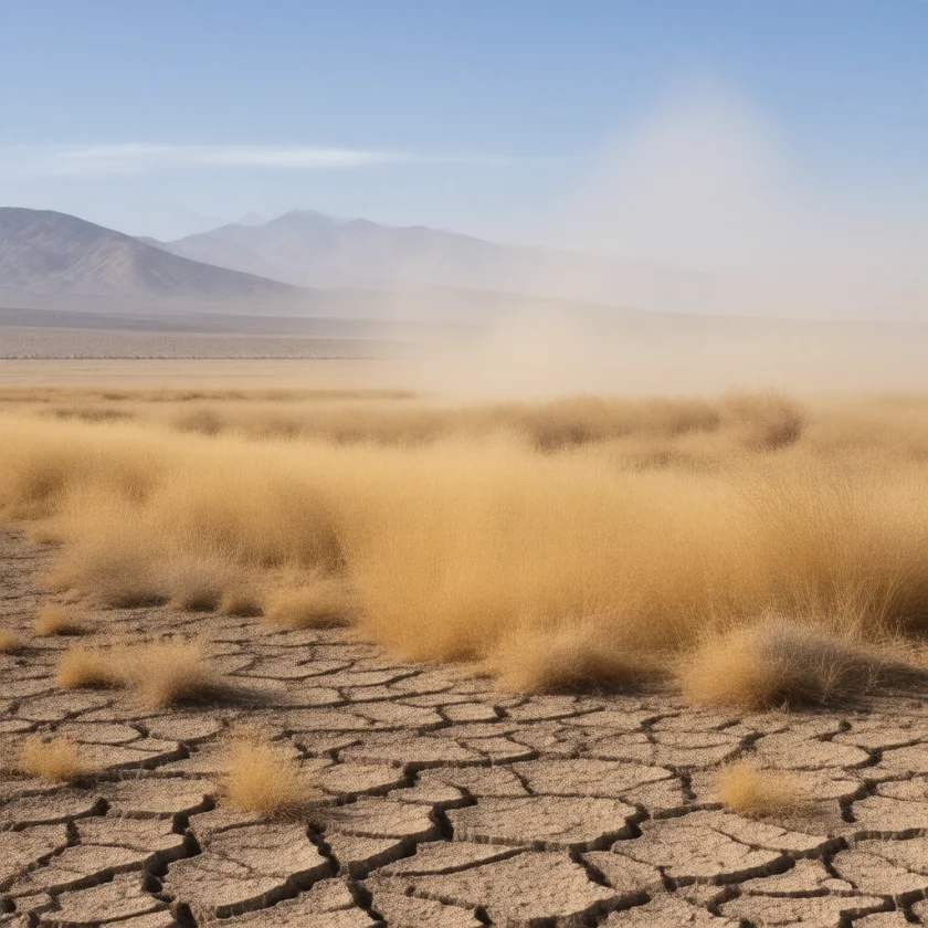 Dusty desert soil, home of the Valley Fever fungus