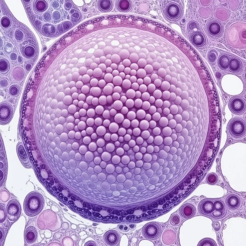 A spherule full of endospores, the form found in the lung