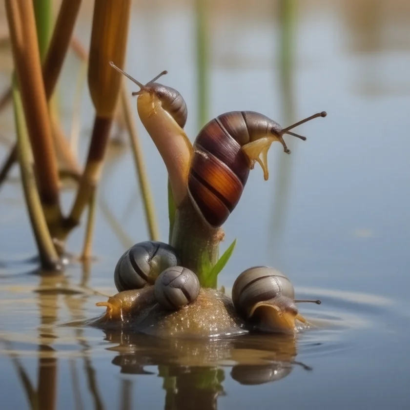 Freshwater snails, the host that releases infective larvae