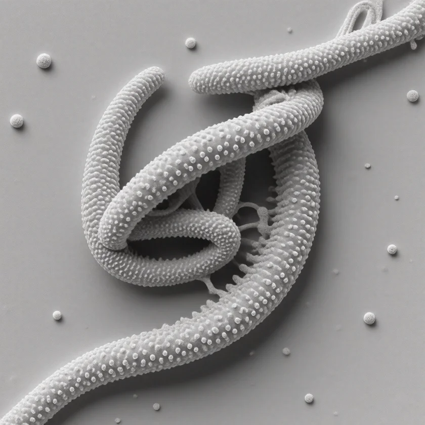 Treponema pallidum, the corkscrew-shaped bacterium