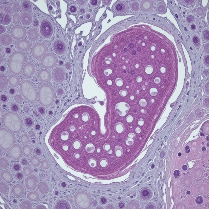 A swollen Peyer's patch, where typhoid ulcers form