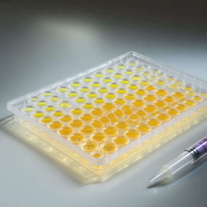 An immunoassay plate measuring a tumor marker