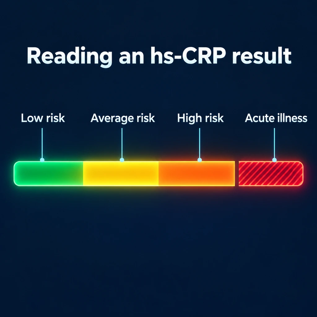 Infographic: four bands from low risk to acute illness