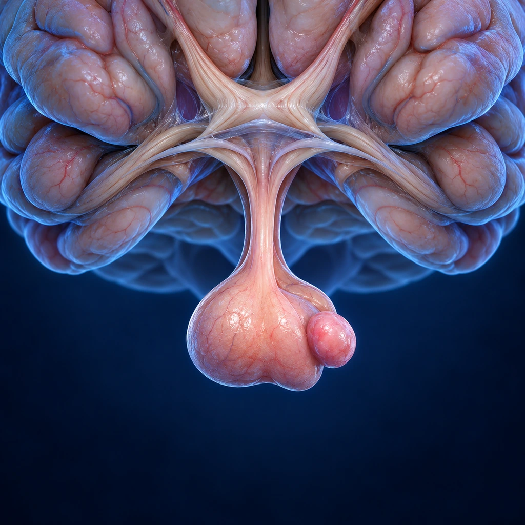 3D pituitary gland with a small rounded growth