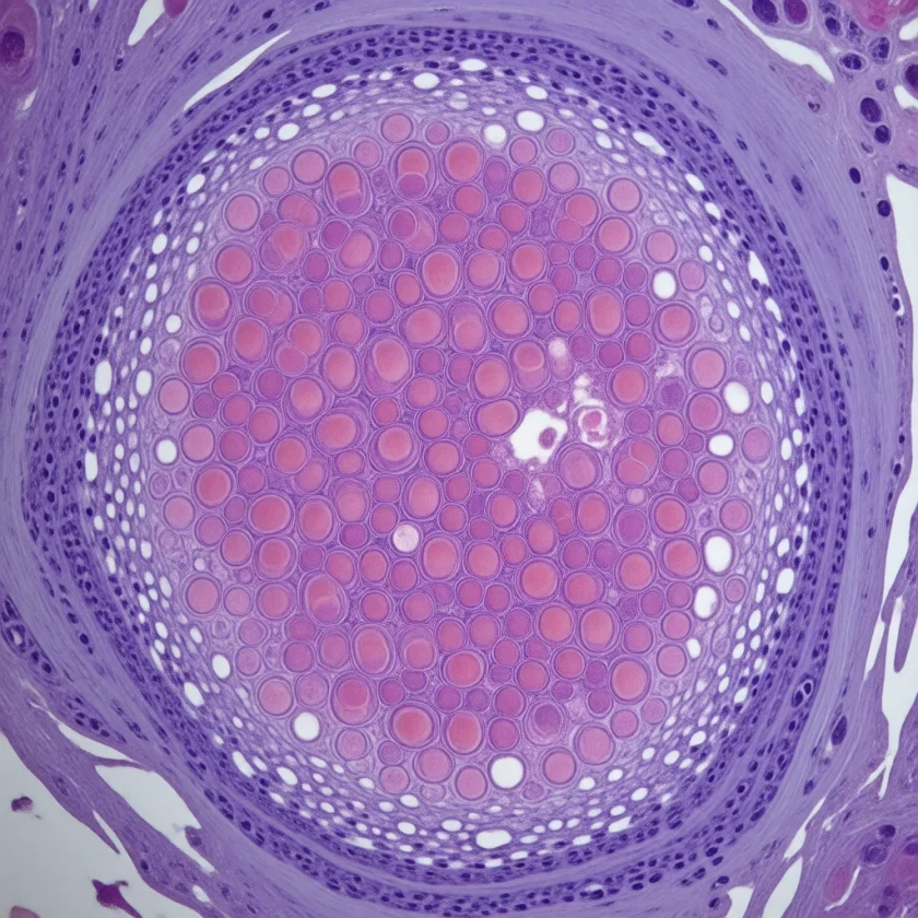 An inflamed glomerulus after a strep infection