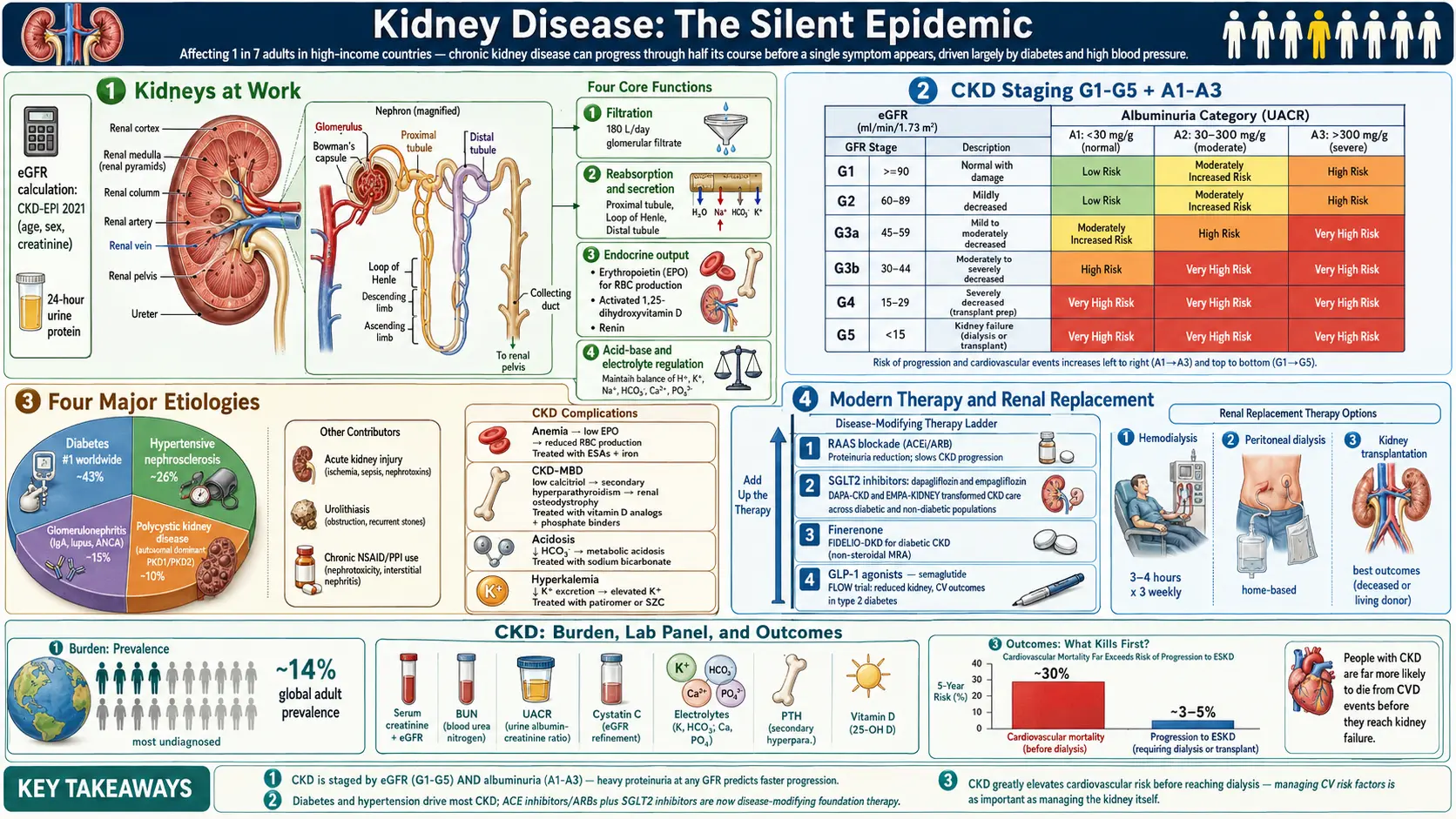 Kidney Disease — scientific infographic poster