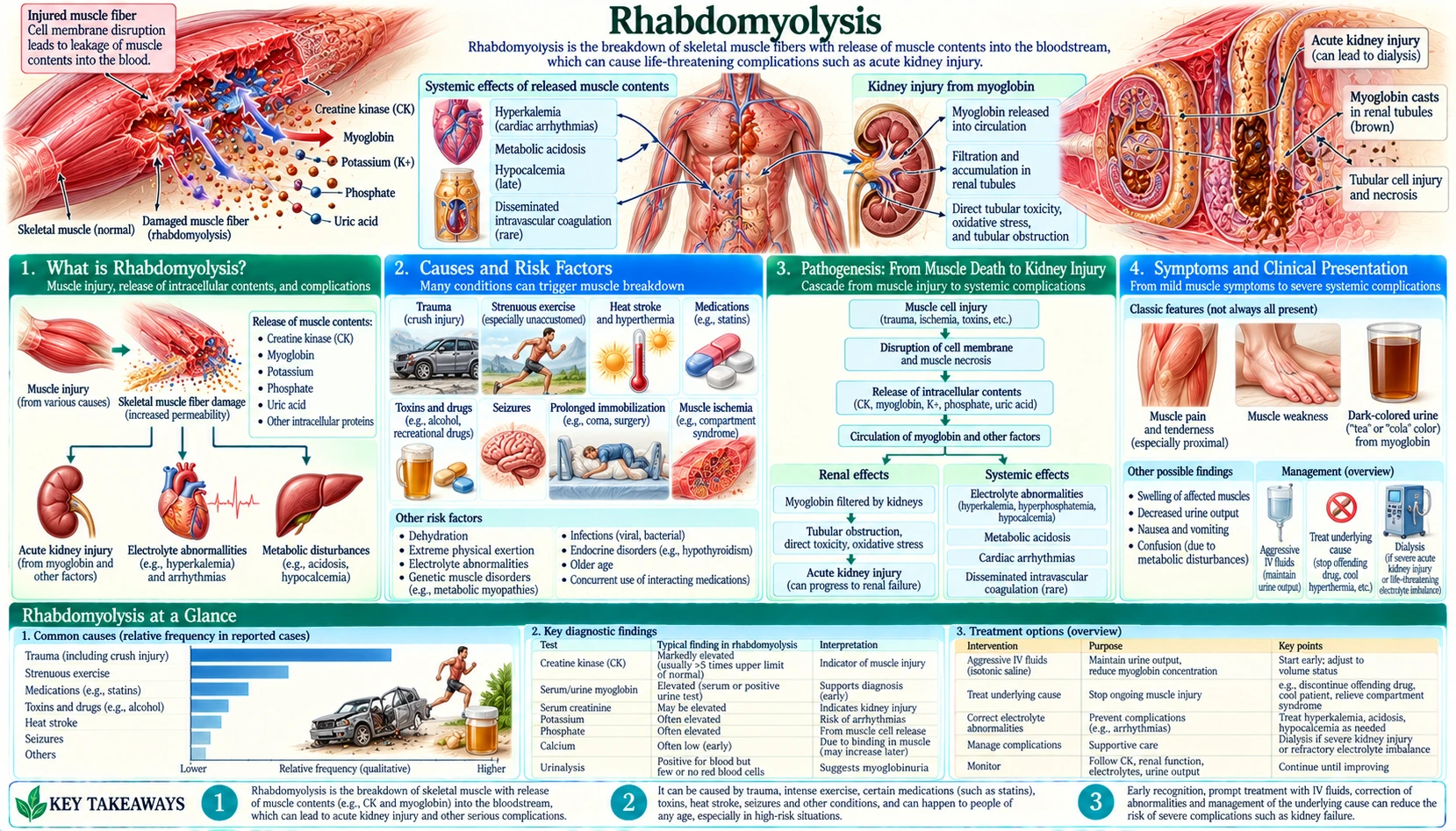 Rhabdomyolysis — scientific infographic poster