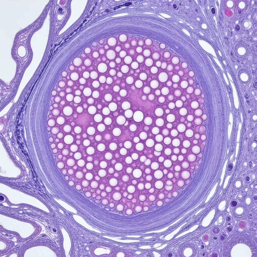 An enlarged renin-making cell cluster beside a glomerulus