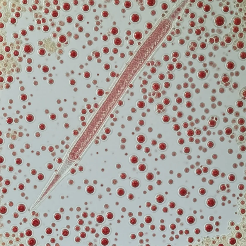 A red cell cast, a mark of glomerular bleeding